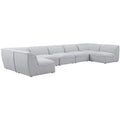 Grey Linen Textured Modular Sectional H94153
