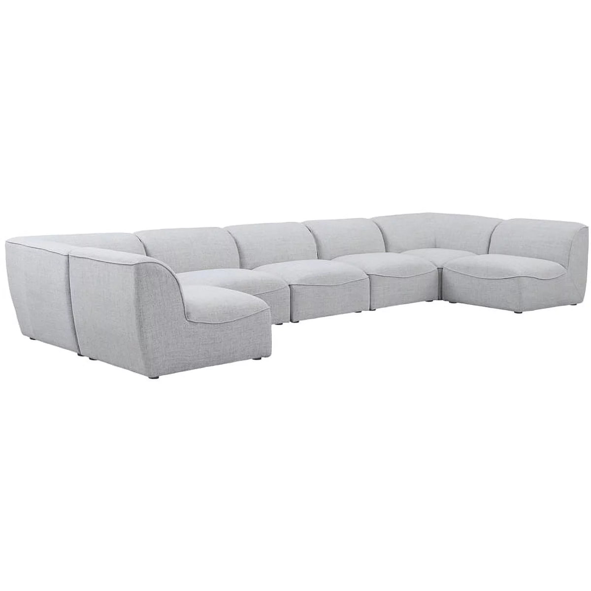 Grey Linen Textured Modular Sectional H94153