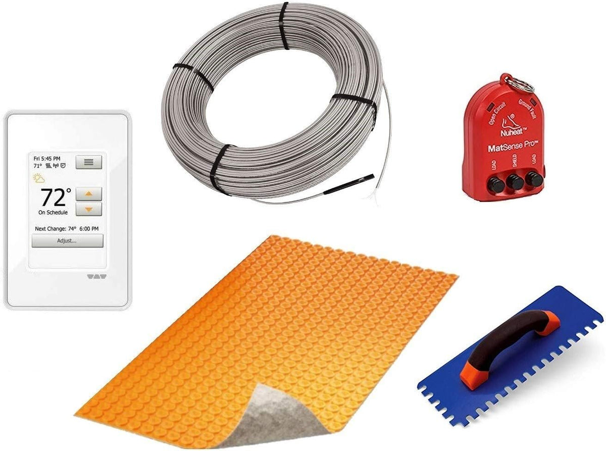 53 Square Feet Floor Heating Kit with Thermostat and Membrane Q686383