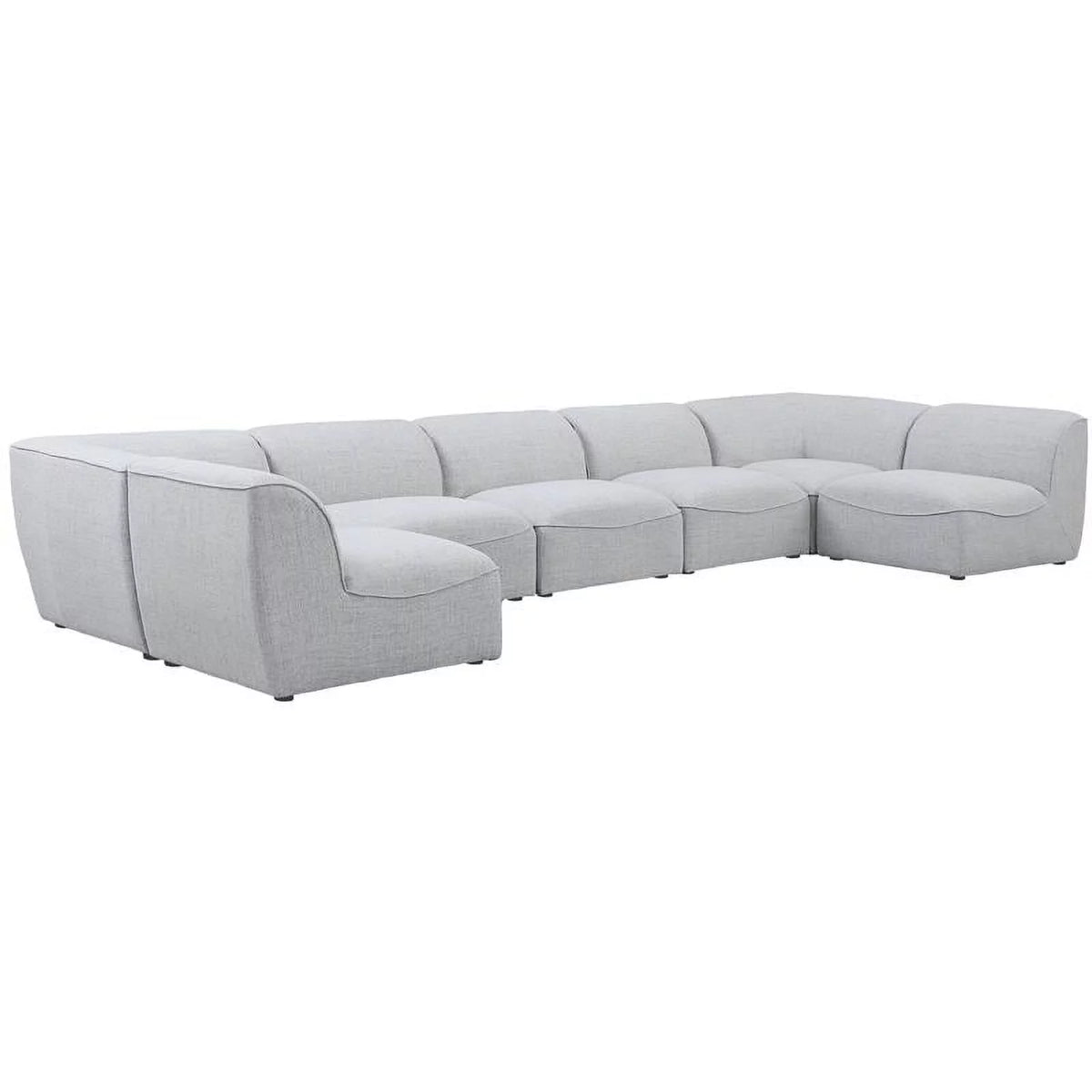 Grey Linen Textured Modular Sectional H94153