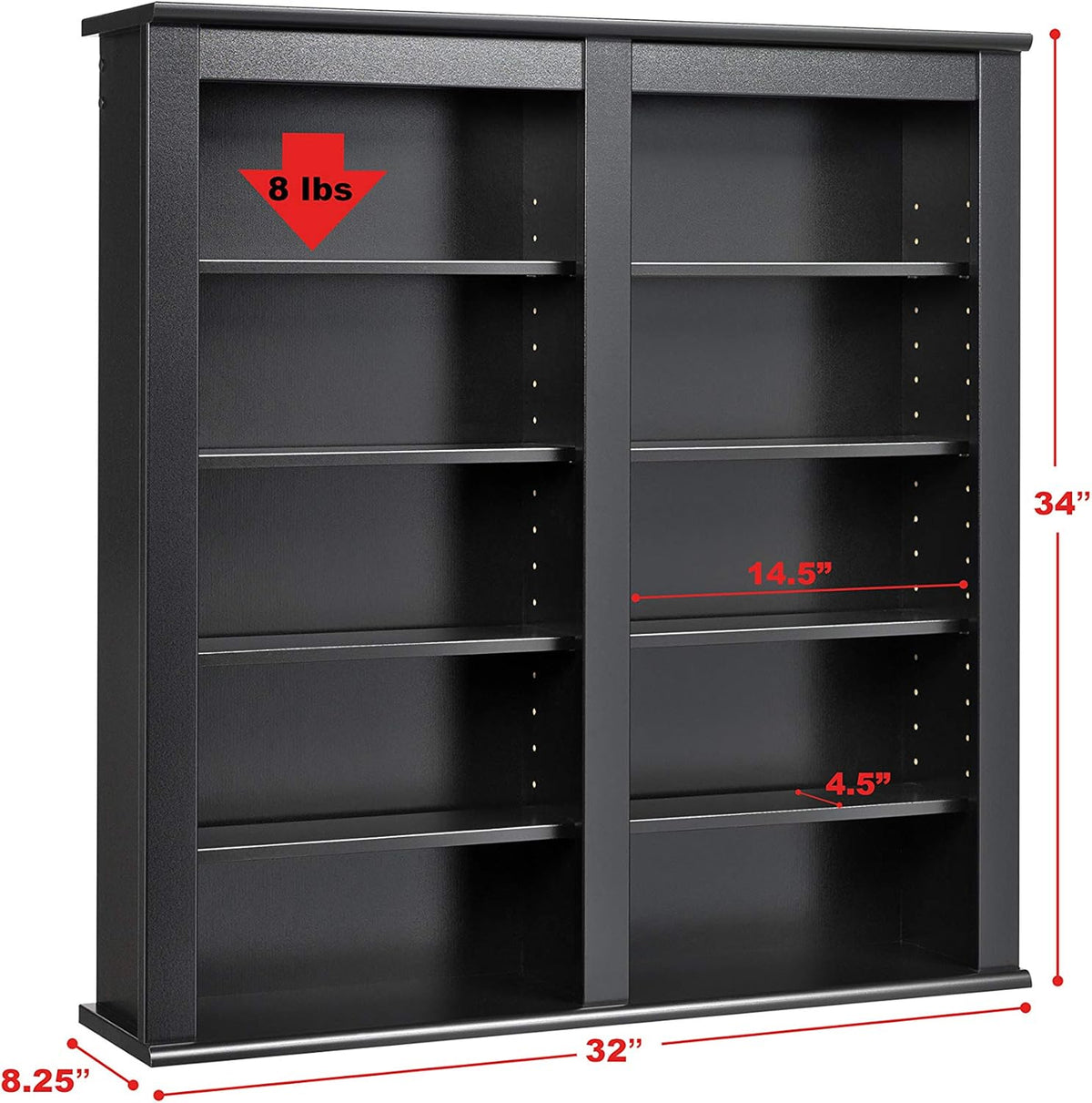 Black Double Wall Mounted Storage Cabinet U99740