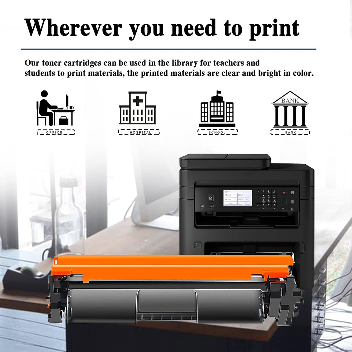 4-Pack Black Compatible Toner Cartridge O107