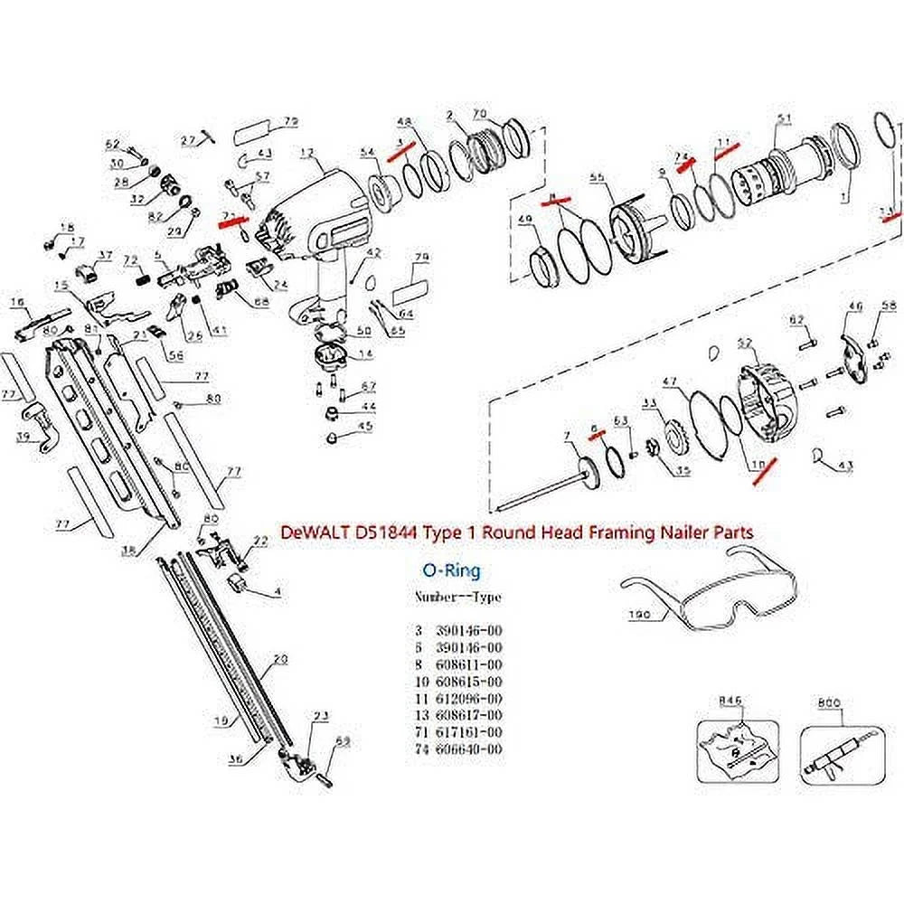 O-Ring Rebuild Kit for Framing Nailer E5181