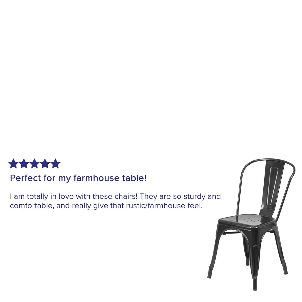 Black Metal Stackable Chair F64517