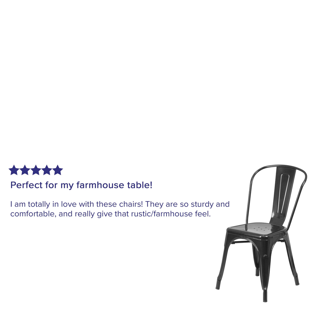 Black Metal Stackable Chair F64517