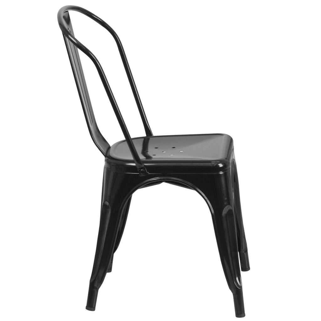 Black Metal Stackable Chair F64517