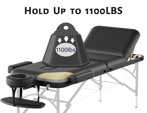 Portable 3 Fold Memory Foam Massage Table with Carrying Bag A7953