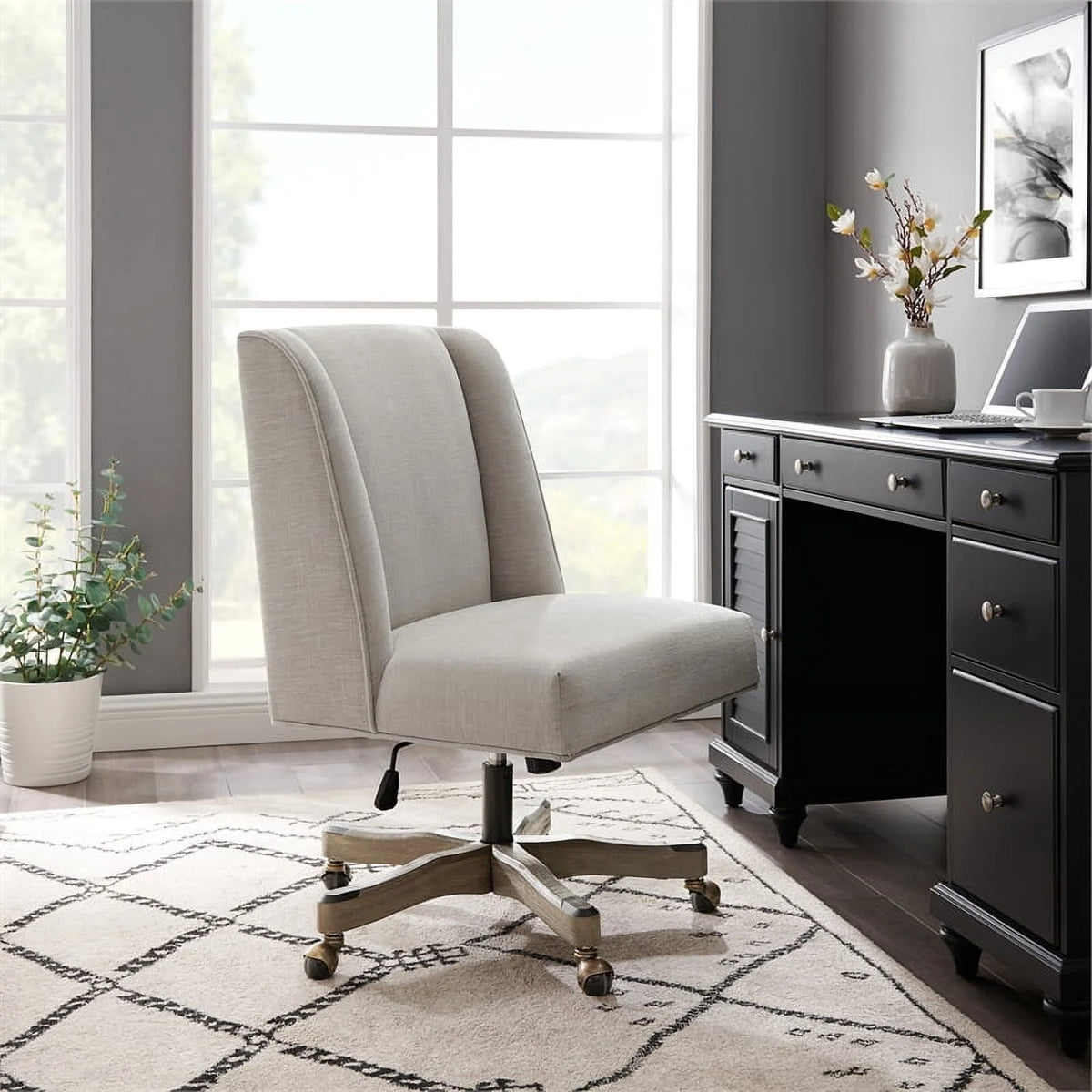 Upholstered Swivel Office Chair V2093