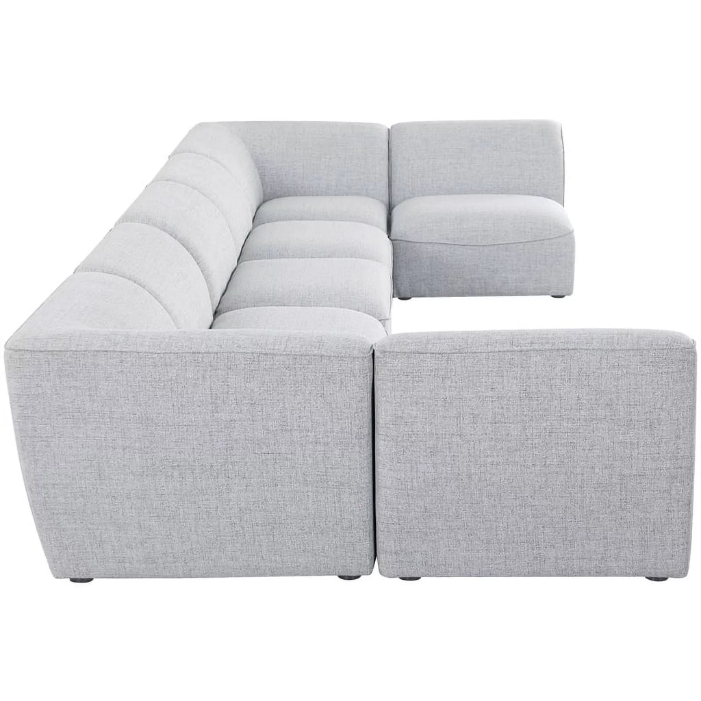 Grey Linen Textured Modular Sectional H94153