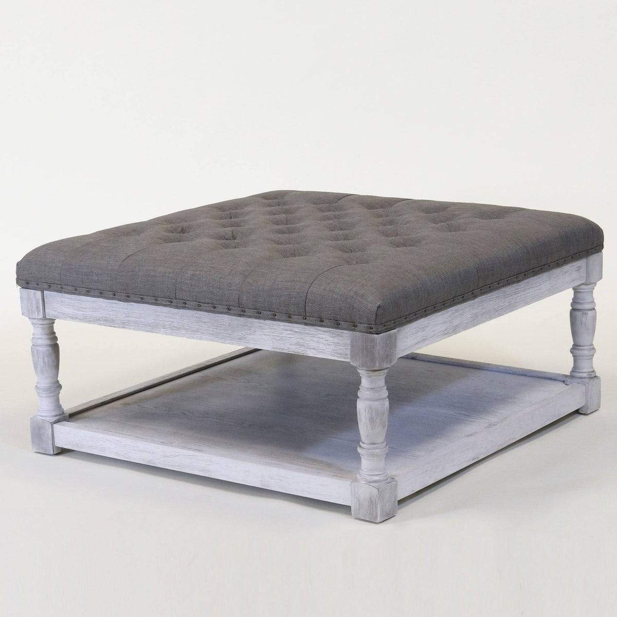 Tufted Textile Shelved Ottoman G411855