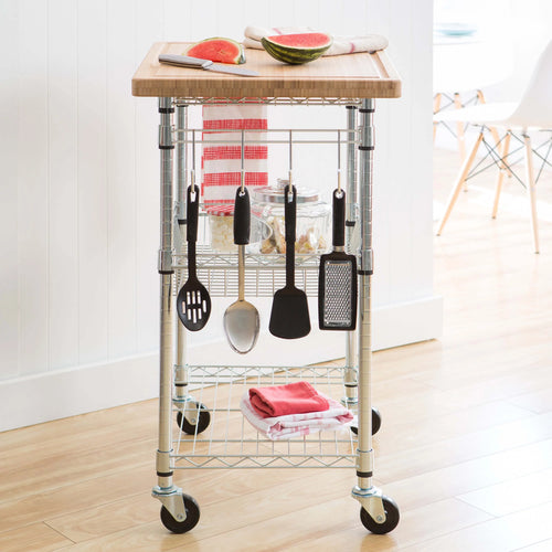 2 Tier Maple Butcher Block Cart P611447