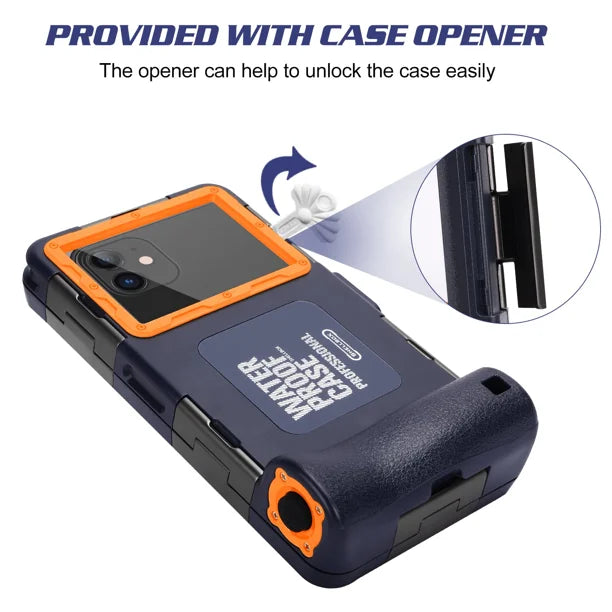 Waterproof Protective Case for Phones Up to 6.9 Inch with Lanyard U41489