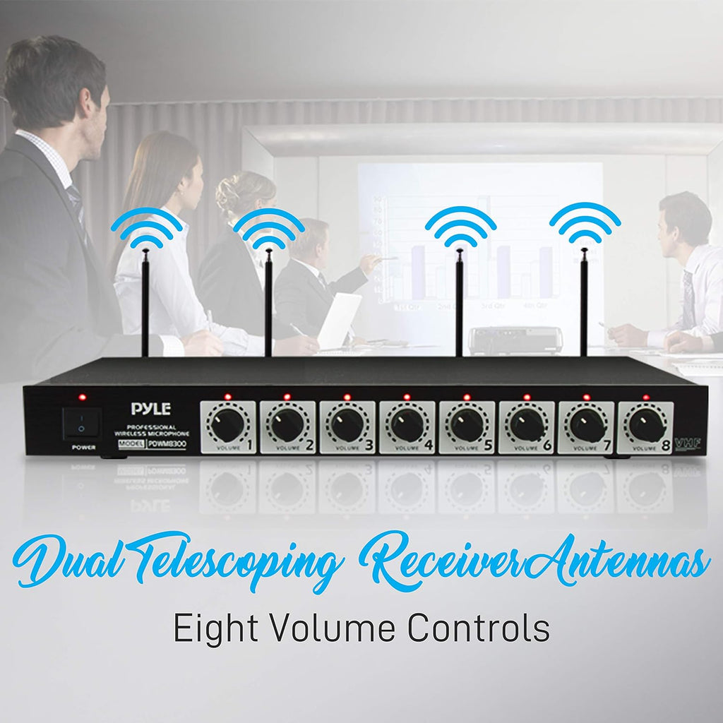 UHF Desktop Conference Microphone System with 8 Gooseneck Mics and Receiver C122087