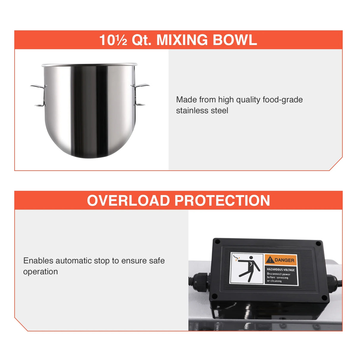 10Qt 600W Commercial Stand Mixer with 3 Attachment W156703