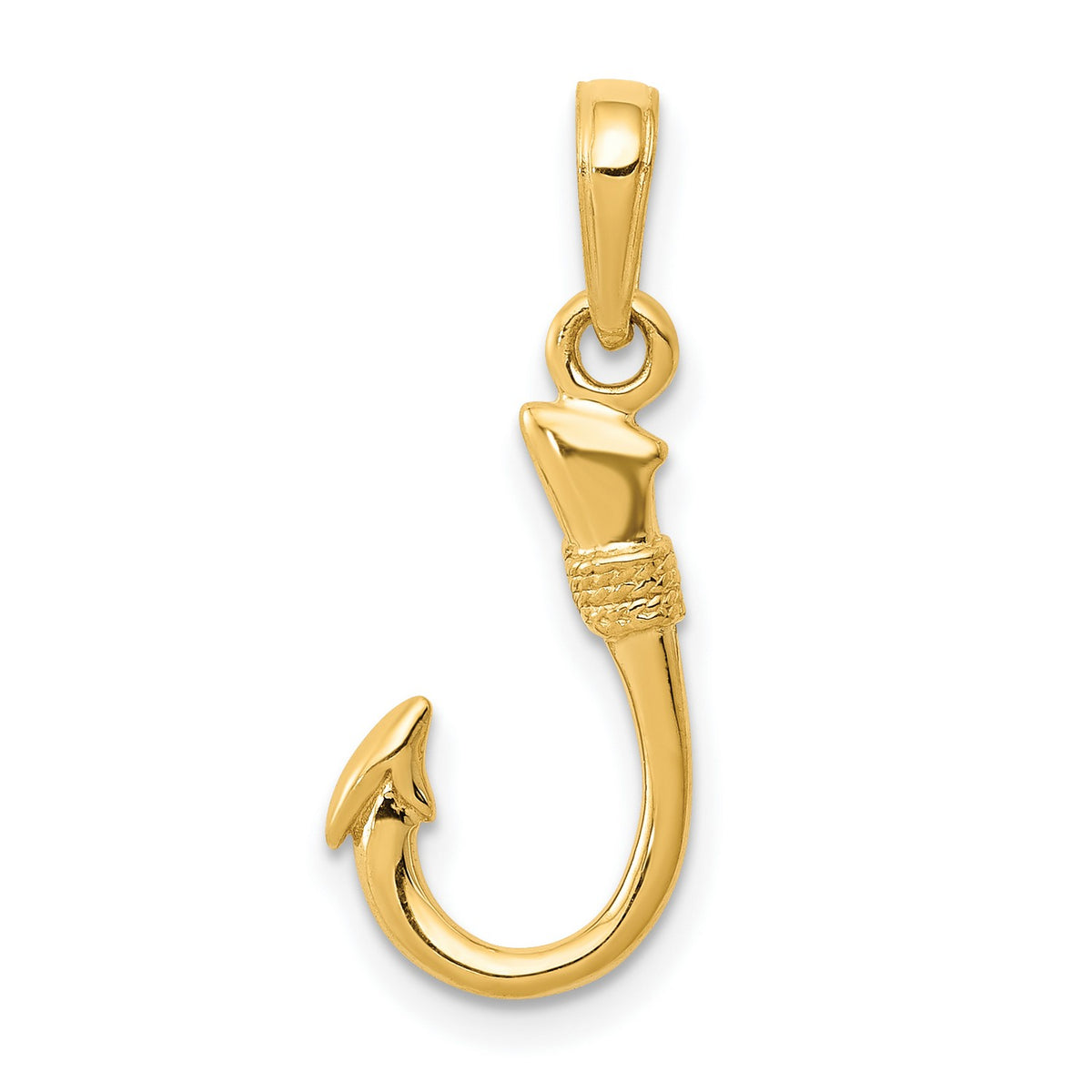 14k Yellow Gold Fish Hook Pendant 21 mm x 8 mm M8482