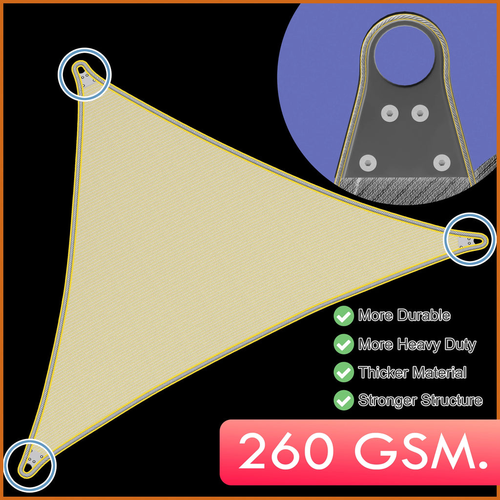Grey Right Triangle Sun Shade Sail Canopy Awning F89624