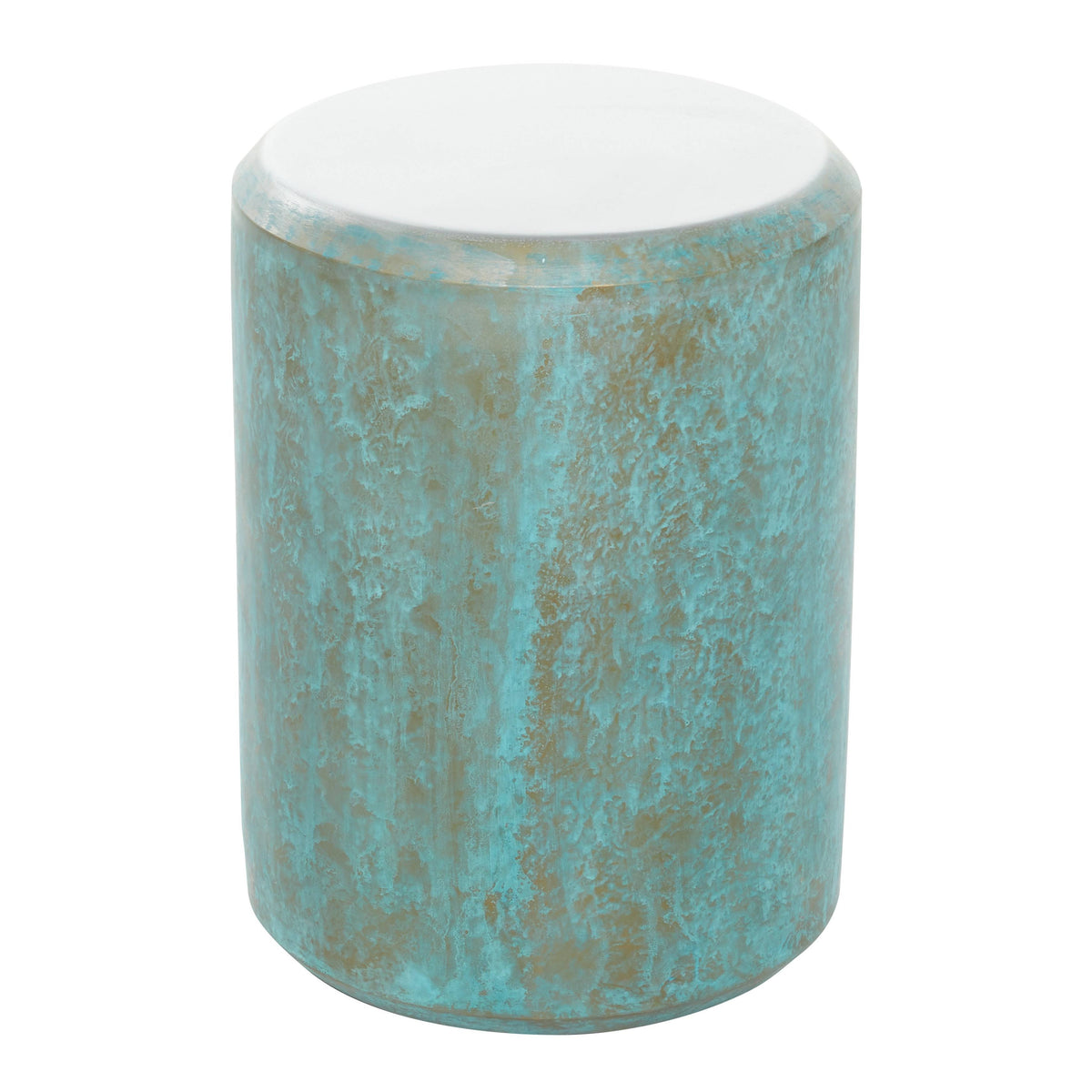 Blue and Silver Round Accent Table Z991646