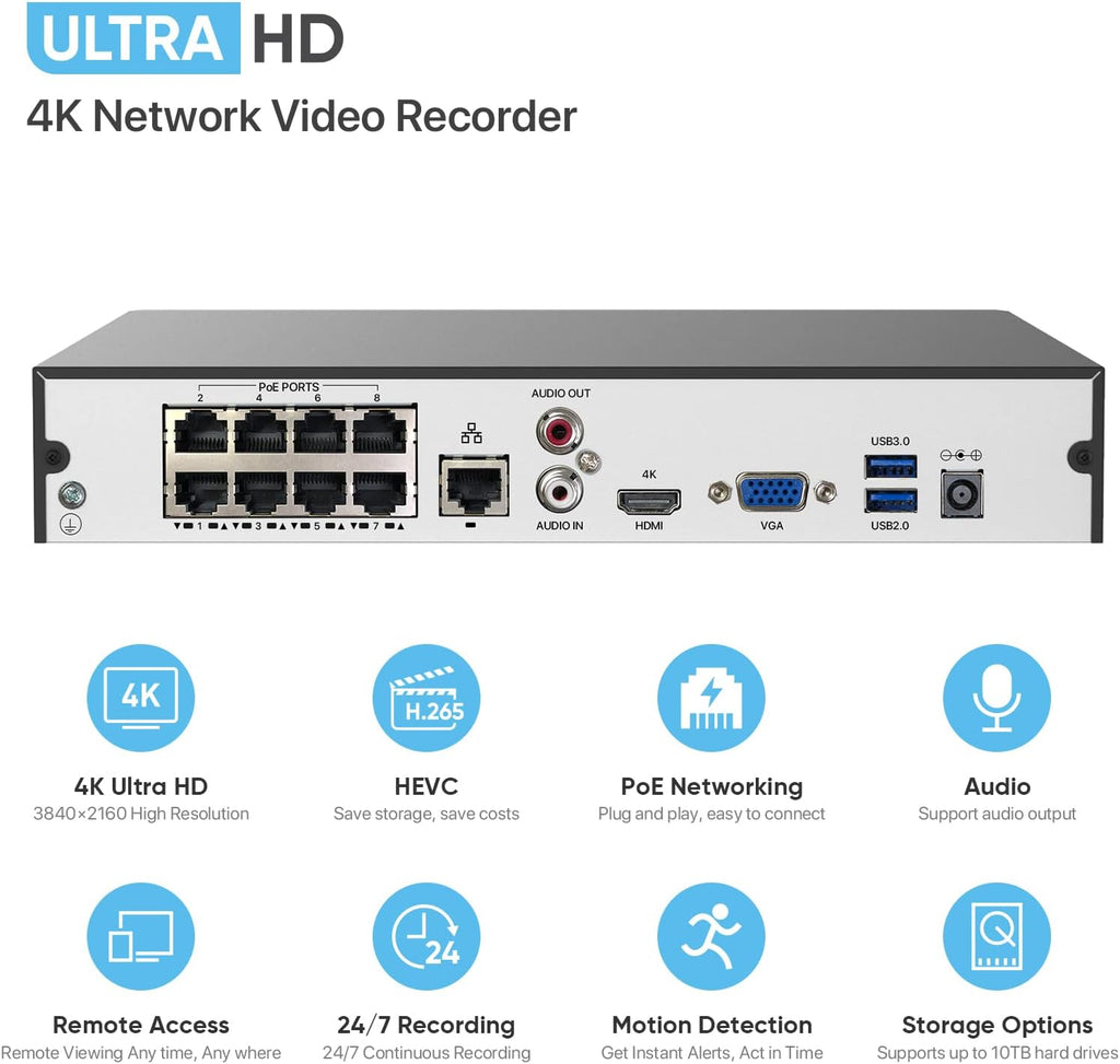 8 Channel 4K POE NVR Recorder K659817