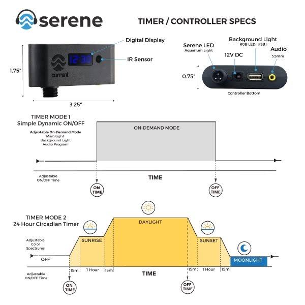 Serene Sun Freshwater LED with Wireless 24 Hour Remote Control (24-36 inch) Y64233