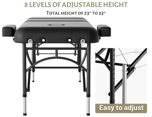 Portable 3 Fold Memory Foam Massage Table with Carrying Bag A7953