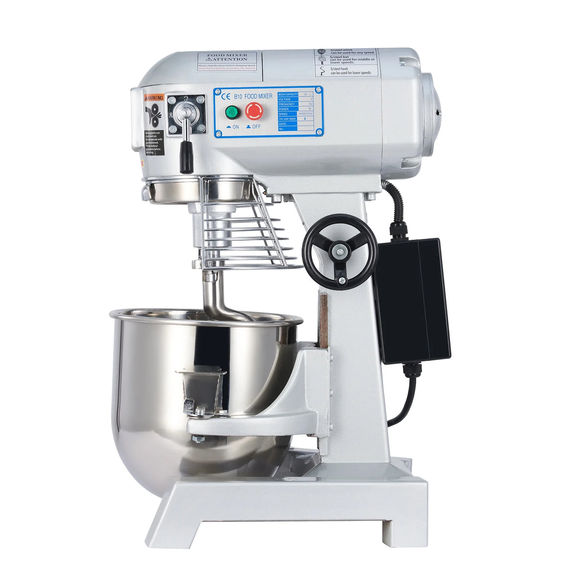 10Qt 600W Commercial Stand Mixer with 3 Attachment W156703