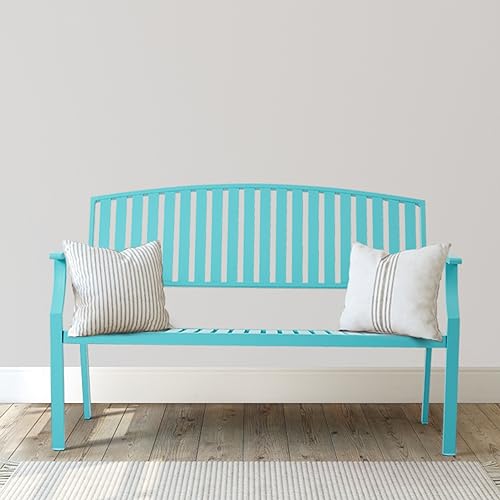 Light Blue Aluminum Outdoor Bench T2053