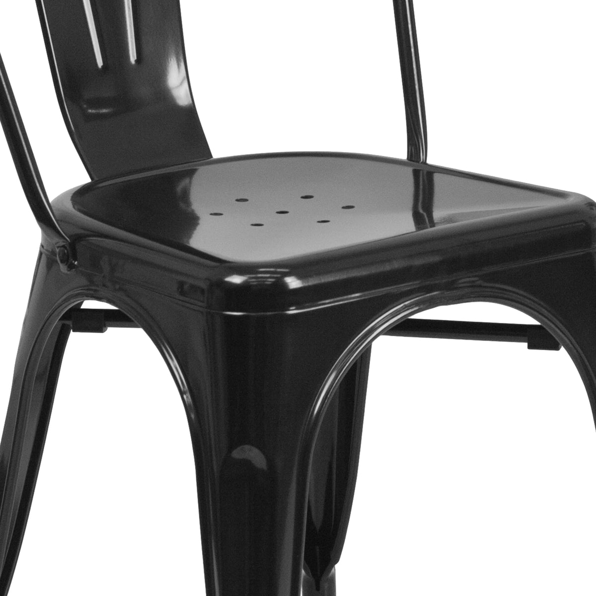 Black Metal Stackable Chair F64517