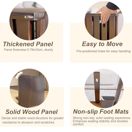 Stackable Stools Set of 4 Walnut Color O292900