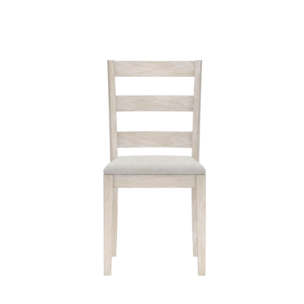 White Wood Ladder Back Dining Chair Set of 2 P839803