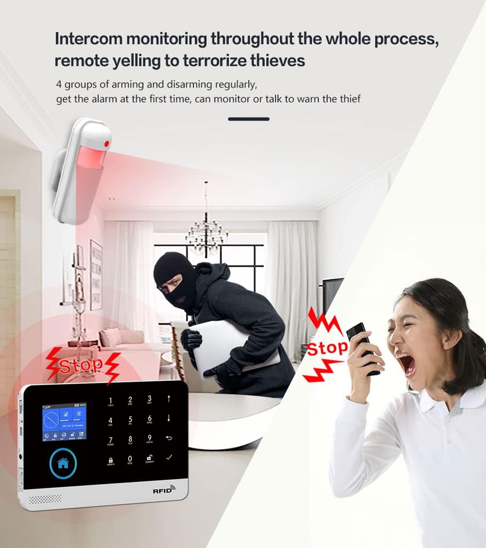 DIY Home Wi-Fi Alarm Kit with Motion Detector, Door/Window Sensor, Siren W620