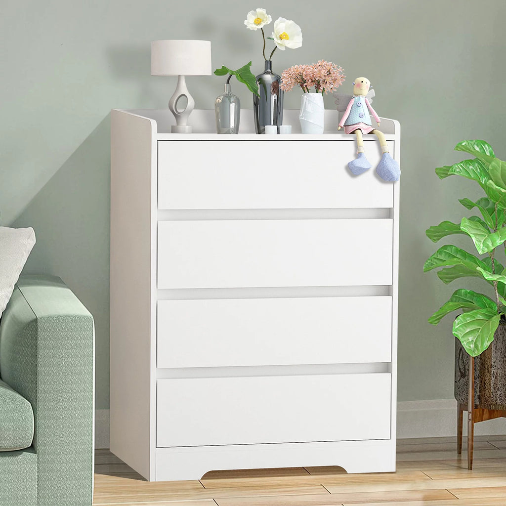White 4 Drawer Wood Dresser V65851