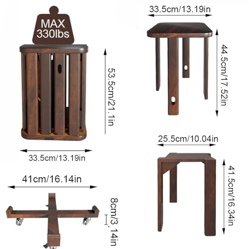 Stackable Stools Set of 4 Walnut Color O292900