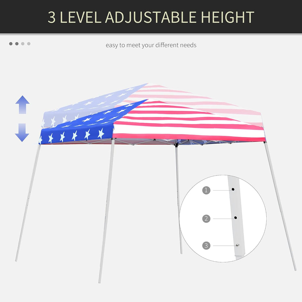 10'x 10' Outdoor Pop Up Canopy Tent with Slanted Legs M60600
