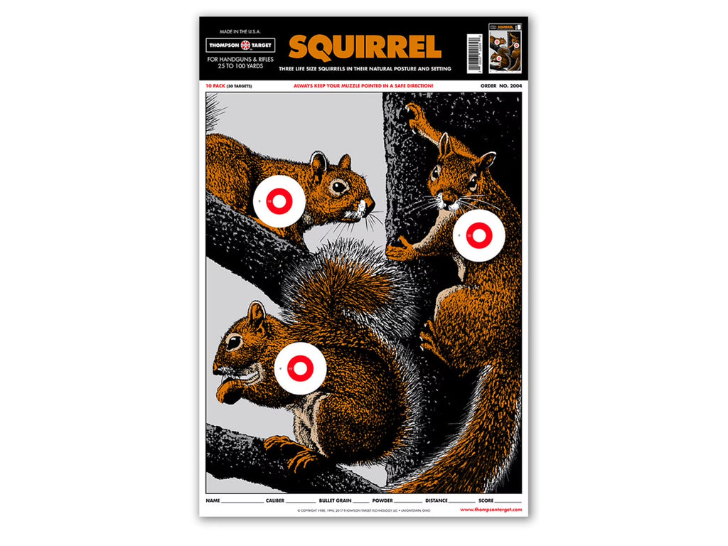Life-Size Squirrel Paper Hunting Targets, 100 Pack H26878