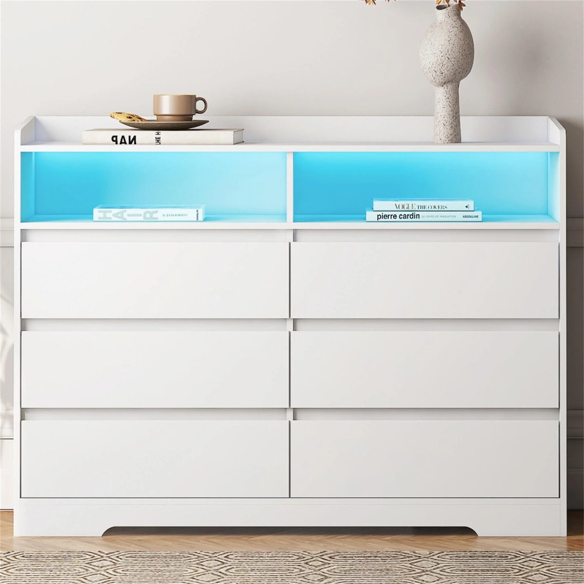 White 6 Drawer Dresser Z9968