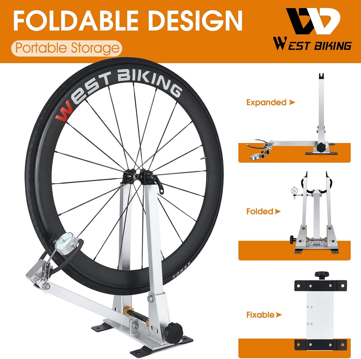 Wheel Truing Stand with Spoke Wrench for 16-29” 700C Bike Wheel G151680