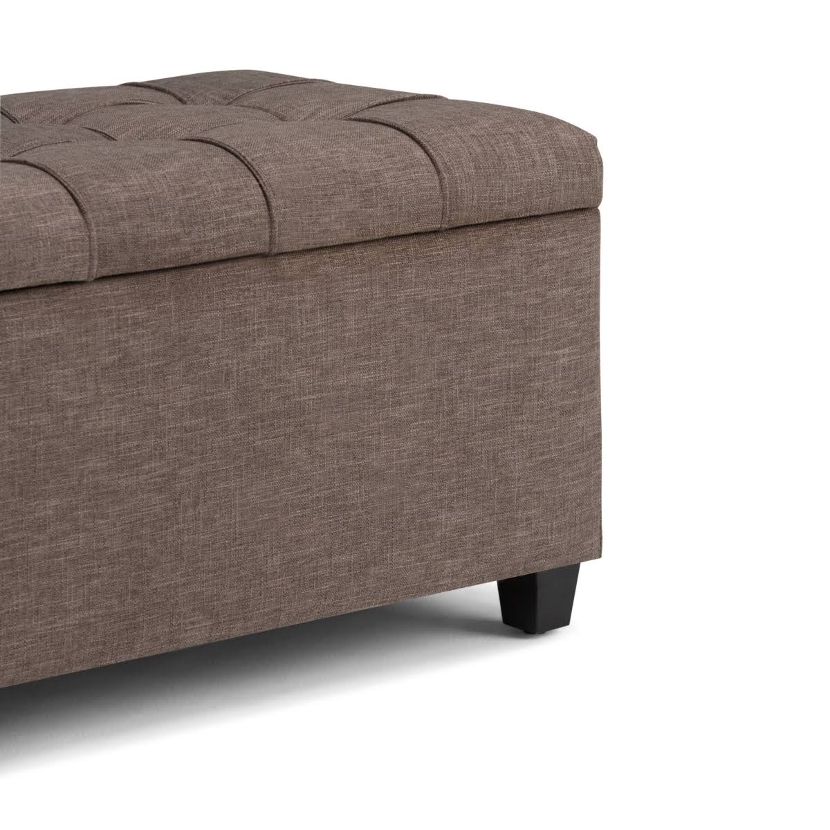 Midnight Black Storage Ottoman Bench G584