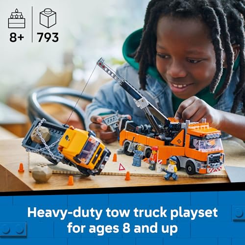 Heavy-Duty Recovery Tow Truck with Crane Building Toy C287548