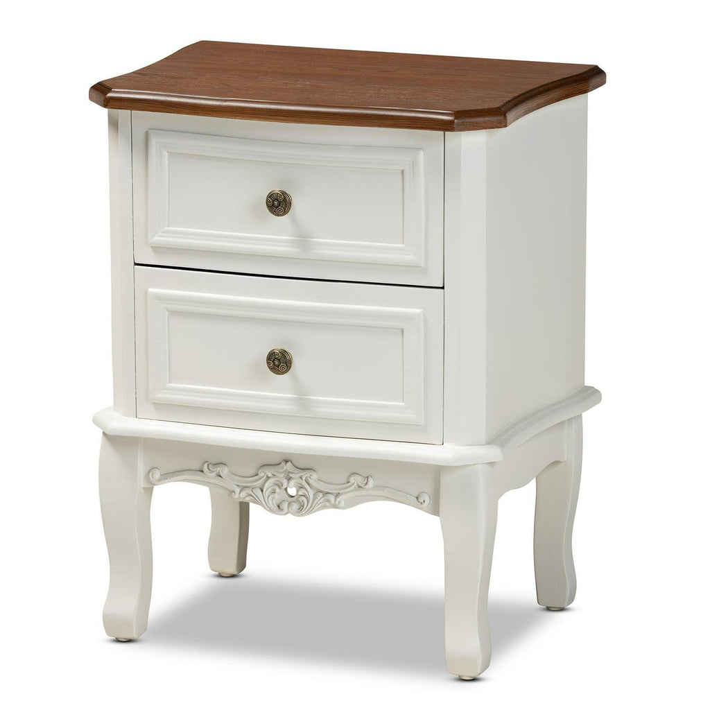 French White and Cherry Brown Dresser S8026