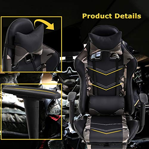 Ergonomic PU Leather Office Chair with Footrest Y49718