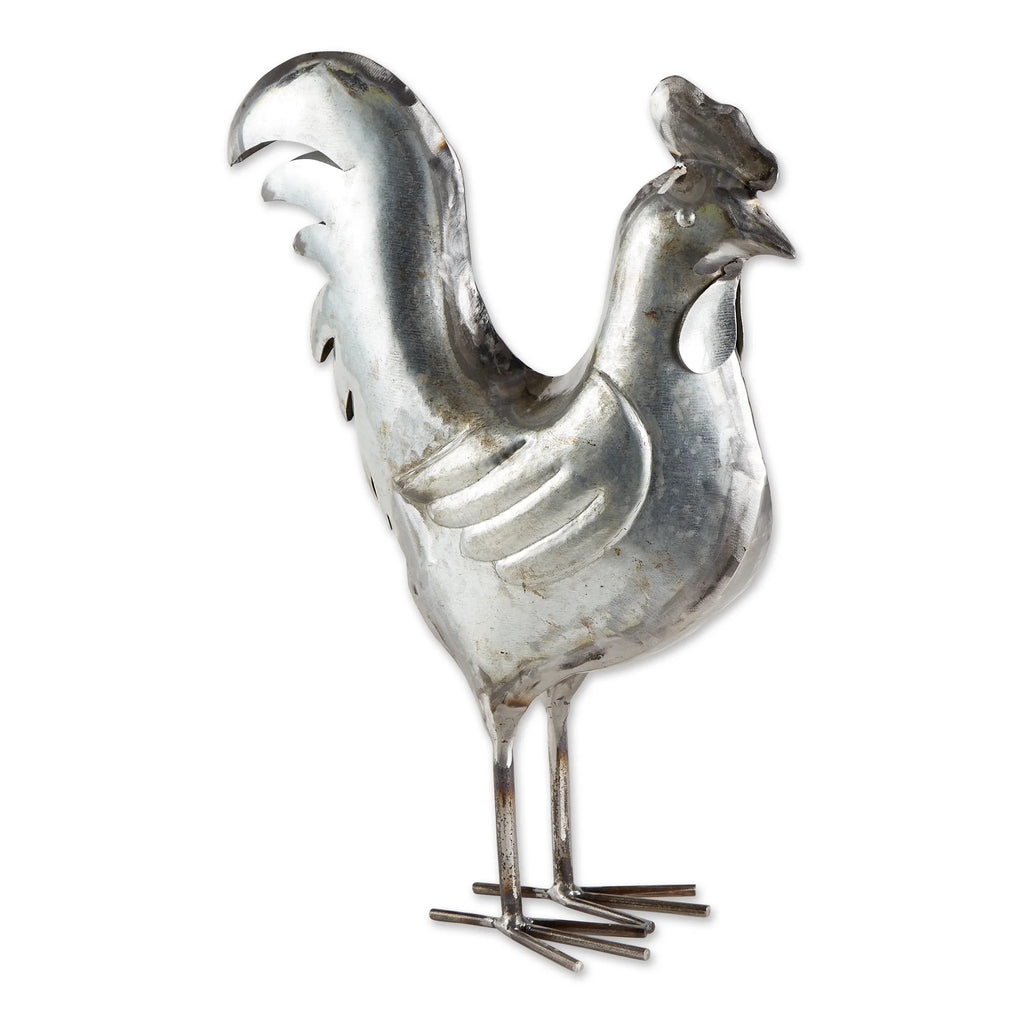 Galvanized Rooster Sculpture M882