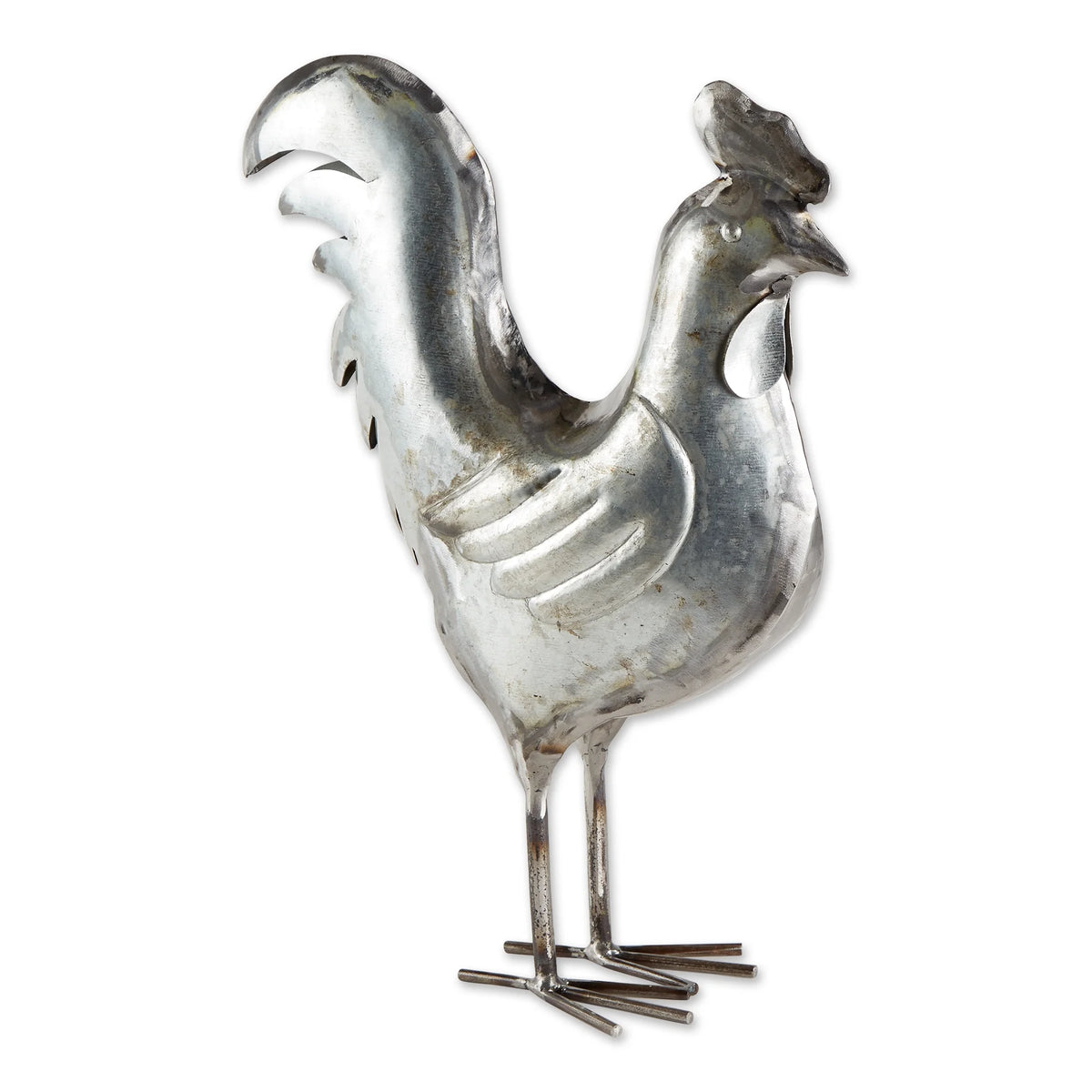 Galvanized Rooster Sculpture M882