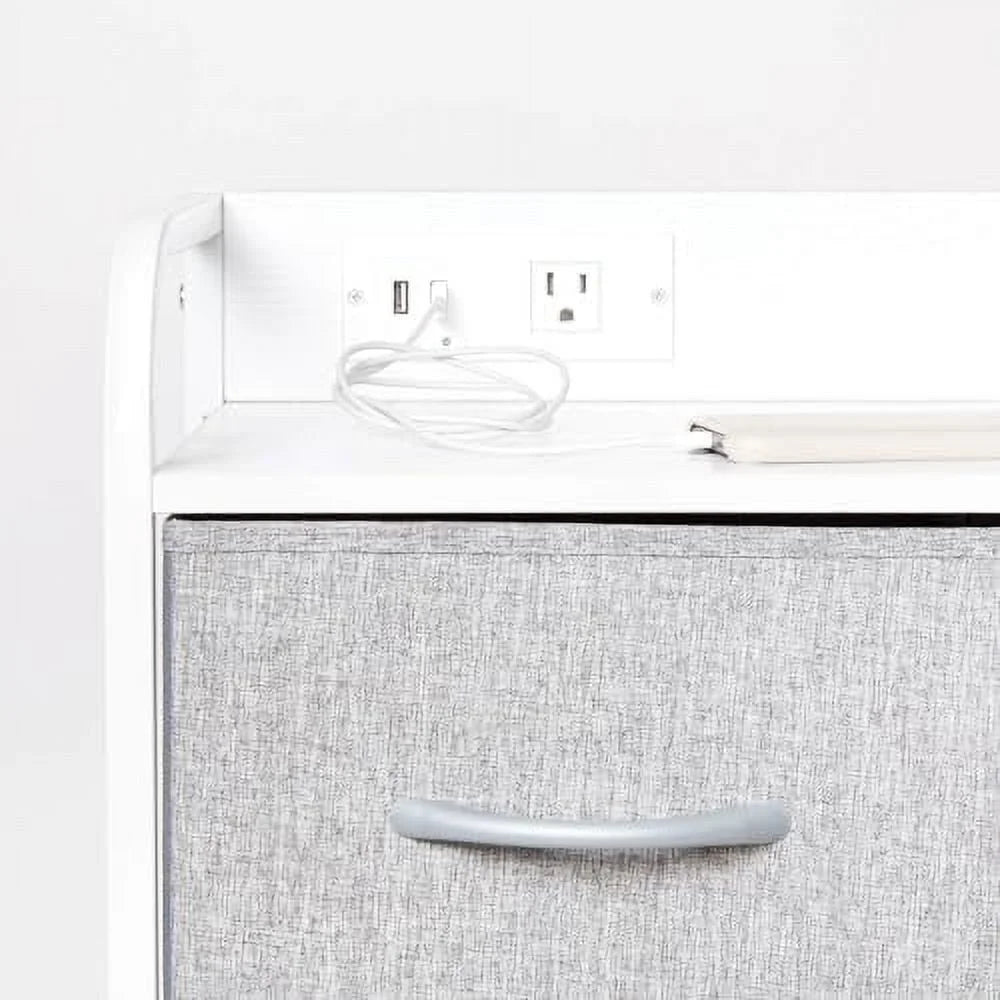 Grey 6 Drawer Dresser with Outlet and USB Ports K485