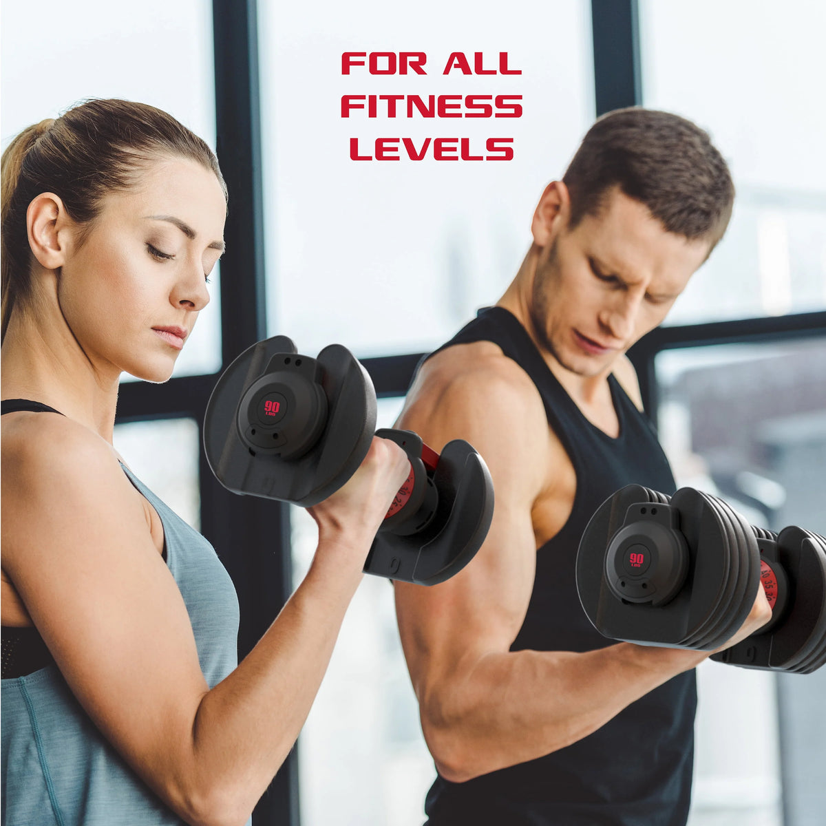 Adjustable Dumbbell 10-90 lbs Black O451
