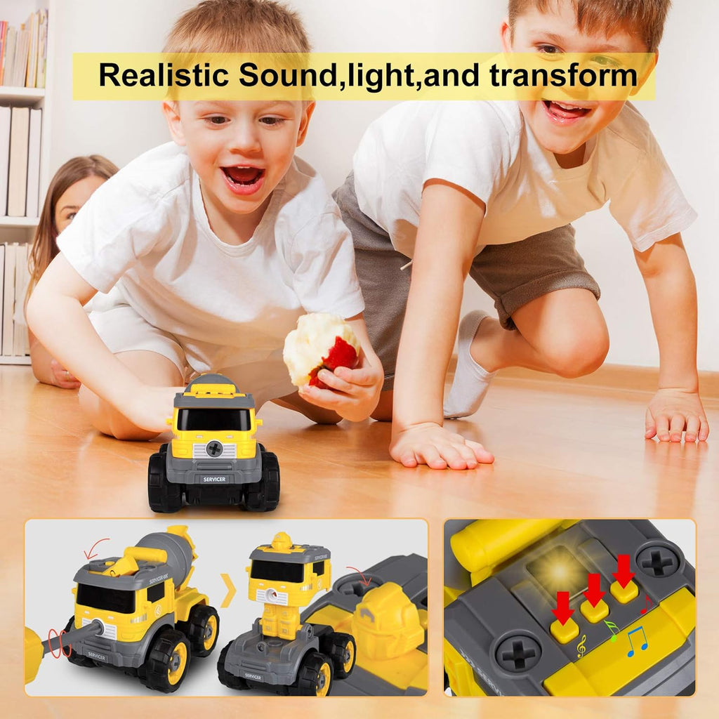 5 in one Construction Truck Take Apart Toy with Electric Drill K234502