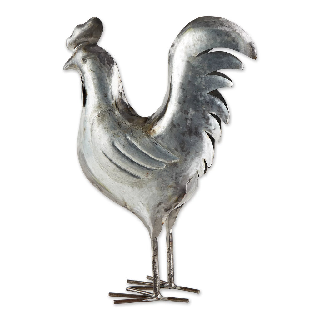 Galvanized Rooster Sculpture M882