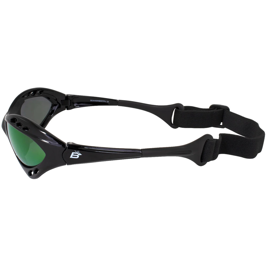 3 Pairs Padded Polarized Sunglasses with Strap, Silver & Black Frames with Smoke Lens & Black Frame with Purple Mirror Lens N847005
