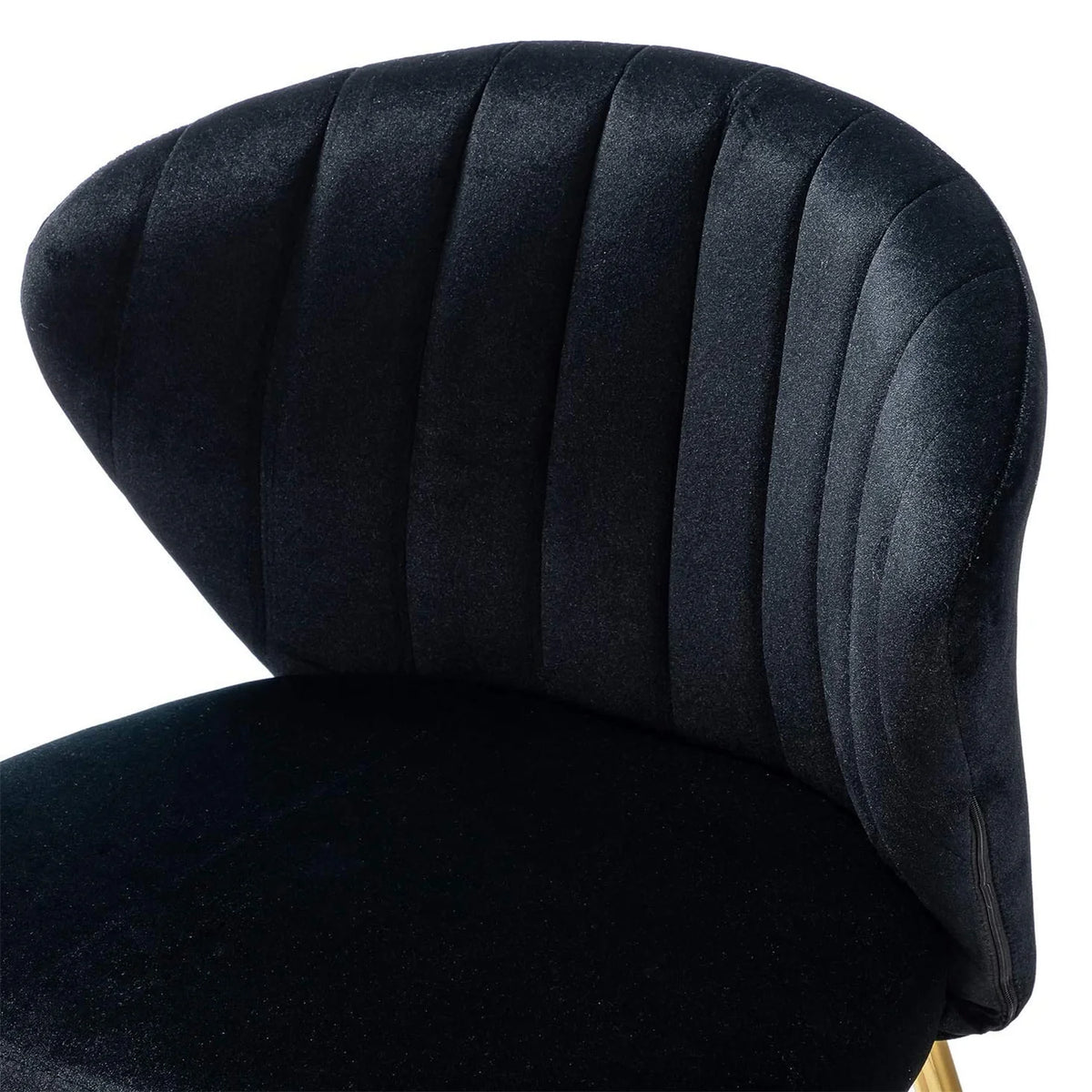 Black Velvet Upholstered Wingback Dining Chairs Set of 4 with Metal Legs P972