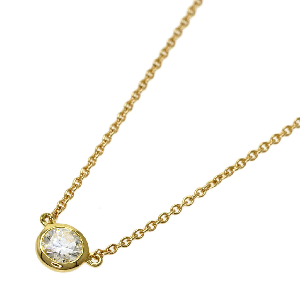 Tiffany diamond necklace K18 yellow gold W598