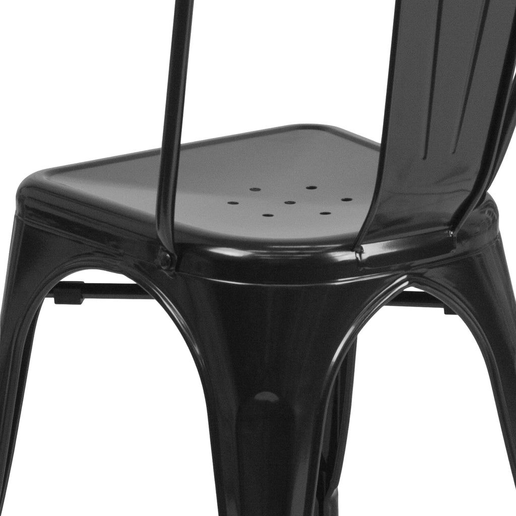 Black Metal Stackable Chair F64517